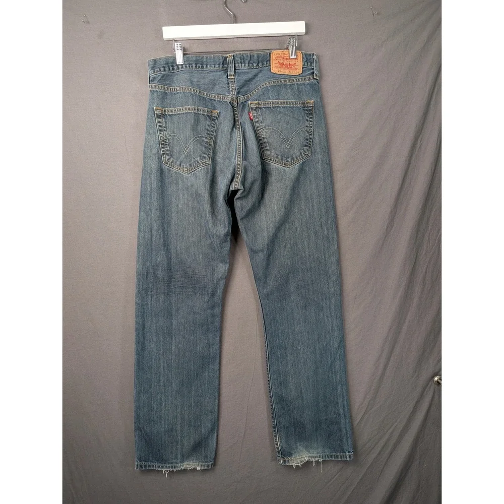 Levis 501 Original Straight Leg Button Fly Blue Jeans Mens 36x34